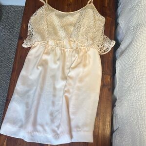 BCBGeneration blush pink dress with lace overlay